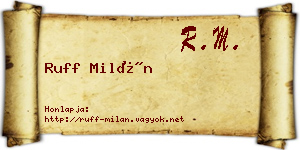 Ruff Milán névjegykártya