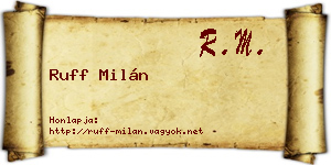 Ruff Milán névjegykártya